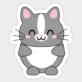 Cute Grey Cat Sticker